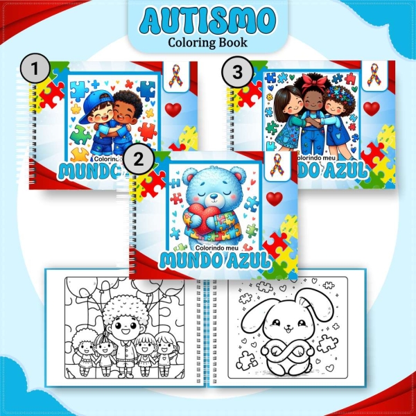 Livro de Colorir Autismo - Estilo Bobbie Goods - Com Nome Personalizado