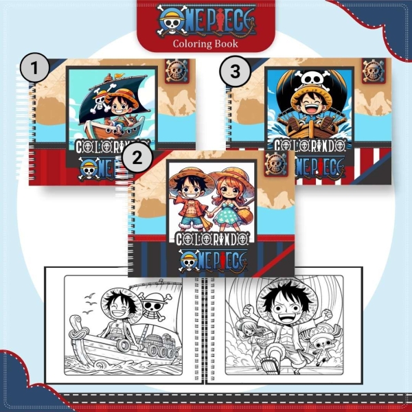 Livro de Colorir One Piece - Estilo Bobbie Goods - Com Nome Personalizado