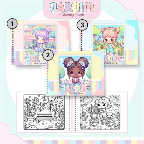 Livro de Colorir Jardim - Estilo Bobbie Goods - Com Nome Personalizado