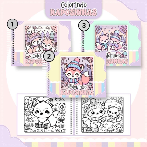 Livro de Colorir Raposinha - Estilo Bobbie Goods - Com Nome Personalizado