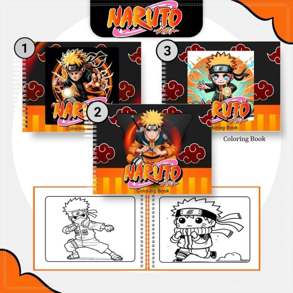 Livro de Colorir Naruto - Estilo Bobbie Goods - Com Nome Personalizado