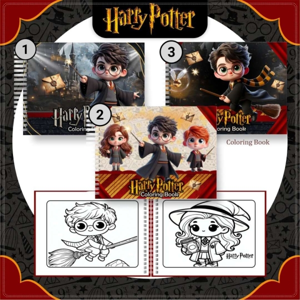 Livro de Colorir Harry Potter - Estilo Bobbie Goods - Com Nome Personalizado