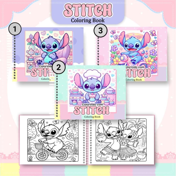 Livro de Colorir Stitch - Estilo Bobbie Goods - Com Nome Personalizado - Image 4